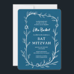 Delicate Botanical Star of David Bar Bat Mitzvah Invitation<br><div class="desc">Perfect card to announce a bat mitzvah, bar mitzvah or other Jewish celebration! Hand drawn delicate leaf trame art for you! FULLY CUSTOMIZABLE! Click on “Personalize” above to edit the text. Click "edit using design tool" to adjust the fonts, colors and placements and to add text to the back side...</div>