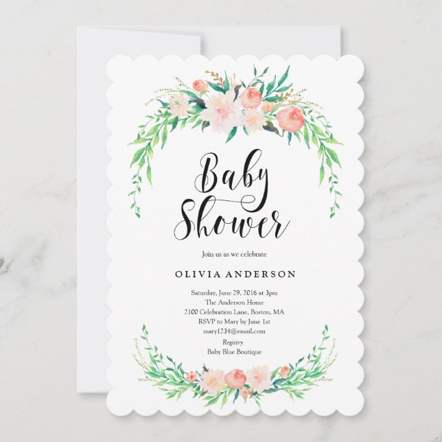 Delicate Bouquet Baby Shower Invitation (Front)