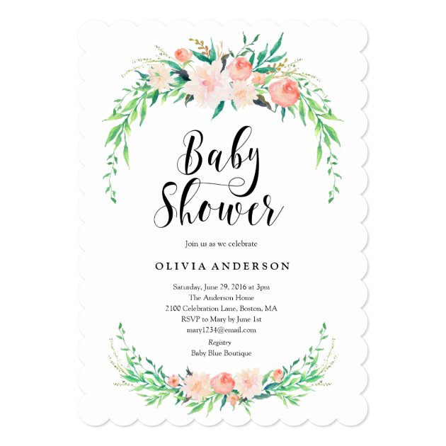 Delicate Bouquet Baby Shower Invitation