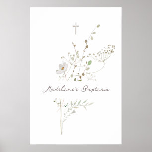 delicate bouquet Baptism sign