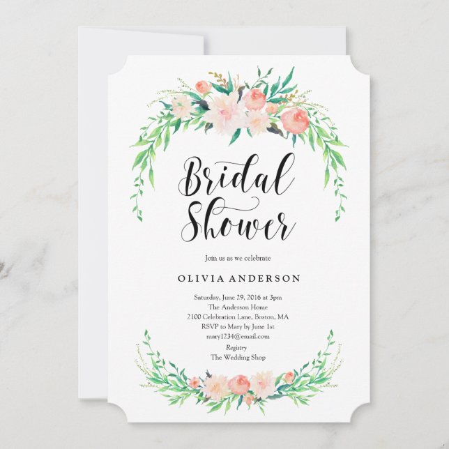 Delicate Bouquet Bridal Shower Invitation (Front)
