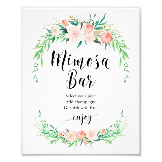 Delicate Bouquet Mimosa Bar Print (Front)