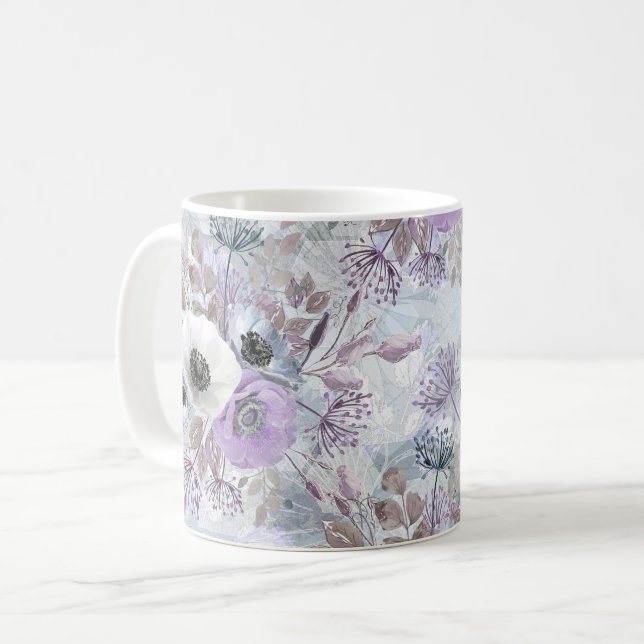 Delicate bouquet of anemones.  coffee mug (Front Left)