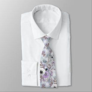 Delicate bouquet of anemones. neck tie