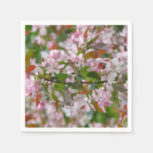 Delicate branch with flowers apple tree napkins