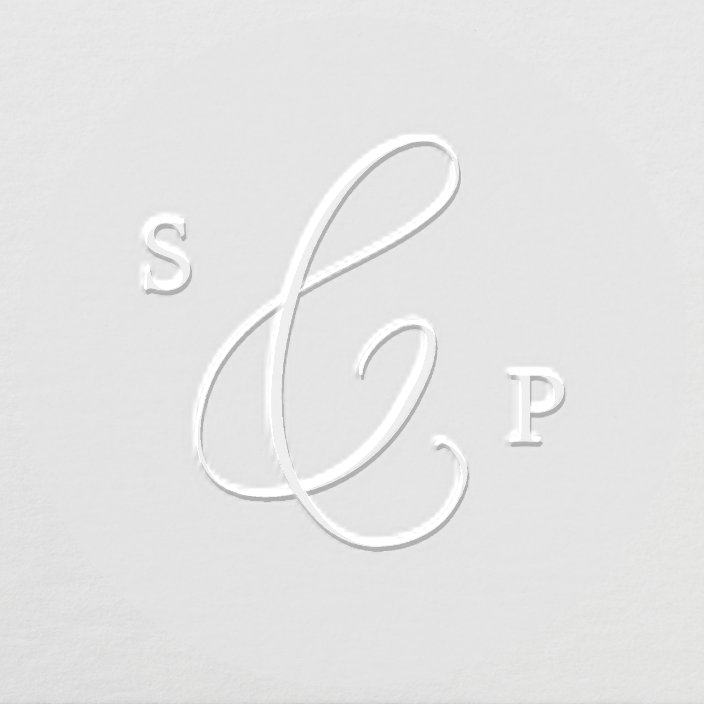 Delicate Bride and Groom Initials Monogram Wedding Embosser