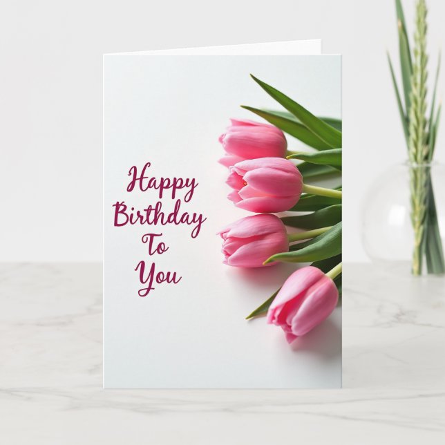 Delicate Bud Birthday Card (Front)