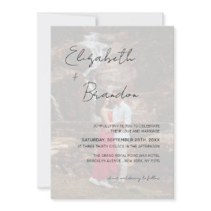 Delicate Budget 5 Photos Wedding QR Code RSVP Invitation