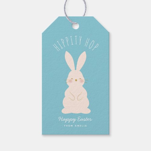 Delicate Bunnies Personalized Easter Gift Tag