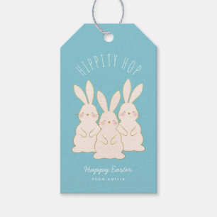Delicate Bunnies Personalized Easter Gift Tag
