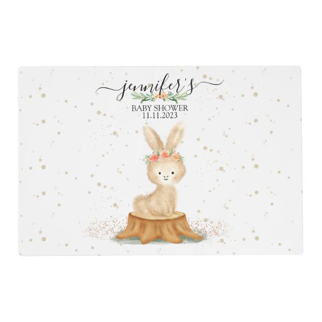 Delicate Bunny Rabbit wildlife baby newborn Placemat