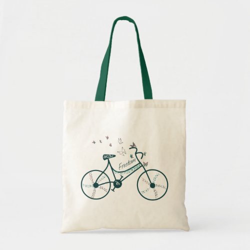 Delicate Butterflies Flowers and Freedom Bike fans Tote Bag