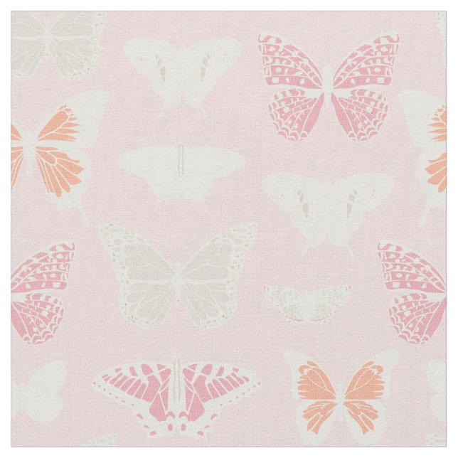 Delicate Butterflies Pattern Fabric (Close Up)