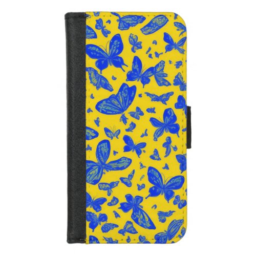 Delicate butterflies yellow floral  iPhone 87 wallet case