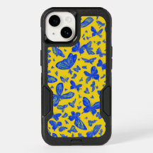 Delicate butterflies yellow floral patterns