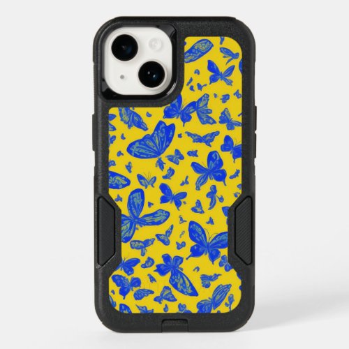 Delicate butterflies yellow floral patterns  OtterBox iPhone 14 case
