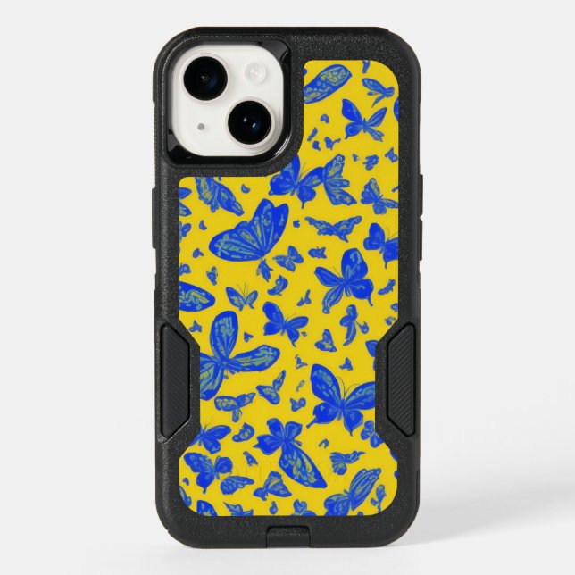 Delicate butterflies yellow floral patterns  otterbox iPhone case (Back)