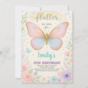 Delicate Butterfly Birthday Invitation