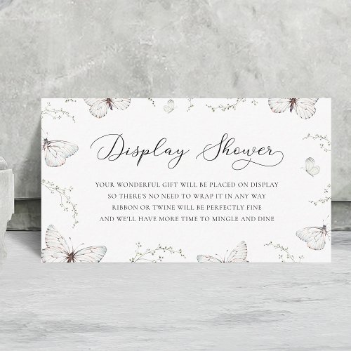 Delicate Butterfly Garden Bridal Display Shower  Enclosure Card