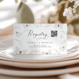 Delicate Butterfly Garden Bridal Shower Registry Enclosure Card
