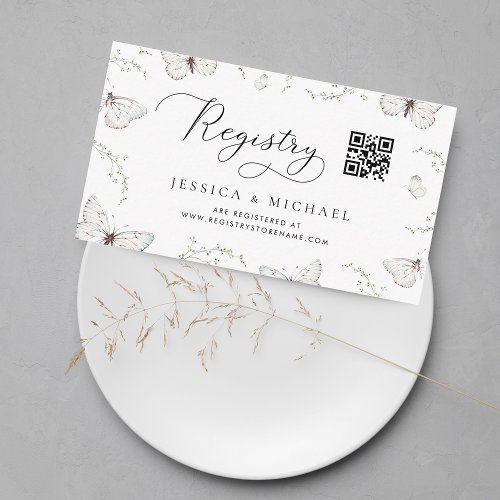 Delicate Butterfly Garden Bridal Shower Registry Enclosure Card