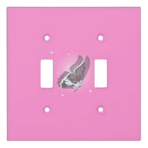 Delicate Butterfly In Pink Light Switch Cover