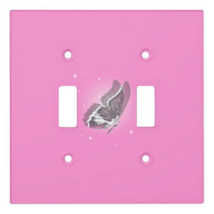 Delicate Butterfly In Pink Light Switch Cover