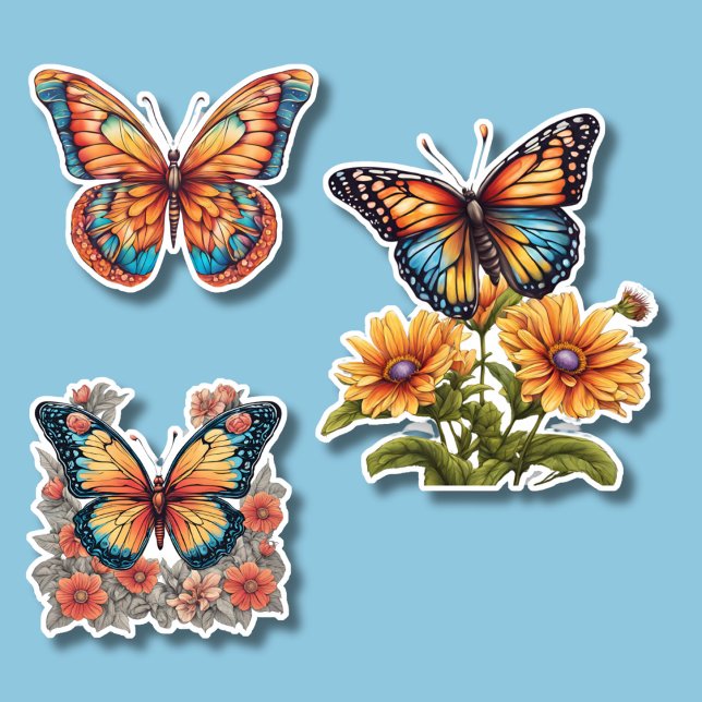 Delicate Butterfly Set Waterproof  Sticker (Creator Uploaded)