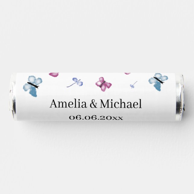 Delicate Butterfly Wedding Breath Savers® Mints (Front)