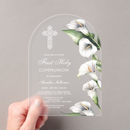Delicate Calla Lilies Arch First Communion