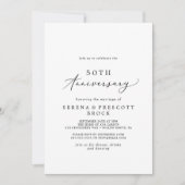 Delicate Calligraphy 50th Wedding Anniversary Invitation (Front)