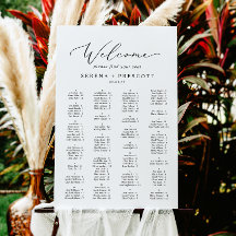 Delicate Calligraphy Alphabetical Seating Chart