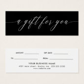 Delicate Calligraphy Black & White Gift Card (Front & Back)