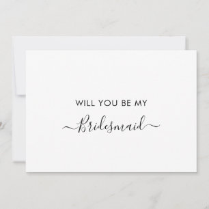 Delicate Calligraphy Bridesmaid Proposal Card
