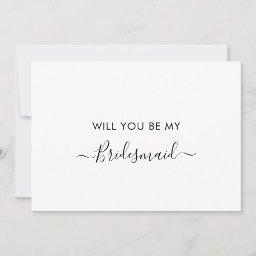 Delicate Calligraphy Bridesmaid Proposal Card