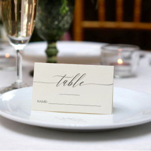 Delicate Calligraphy - Names & Wedding Date Place Card