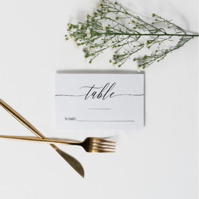 Delicate Calligraphy - Names & Wedding Date Place Card (Creator Uploaded)