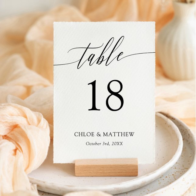 Delicate Calligraphy Names & Wedding Date Table  (Creator Uploaded)