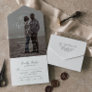 Delicate Calligraphy Photo Overlay Wedding All In One Invitation