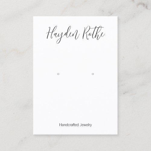 Delicate Calligraphy  Script Earring Display  Business Card