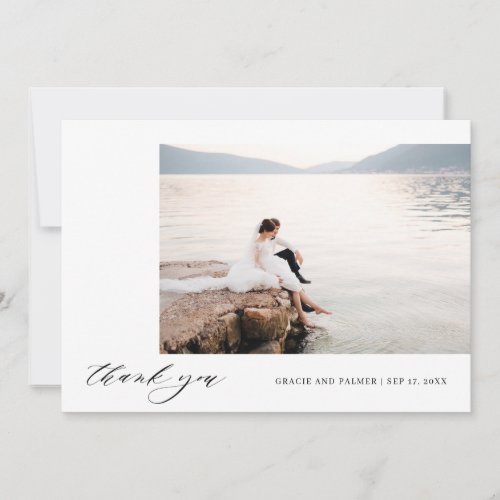 Delicate Calligraphy Simple Wedding Thank you Card