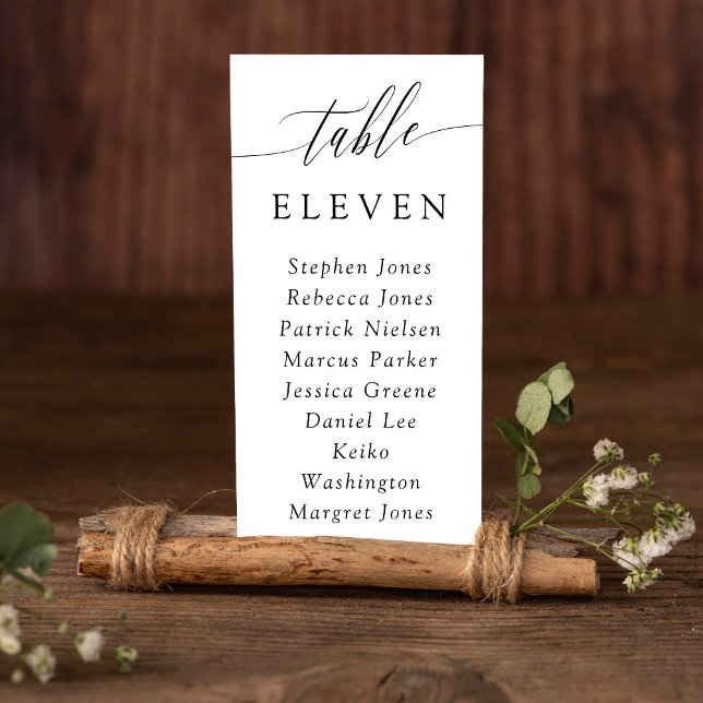 Delicate Calligraphy Table Number Guest Names (Creator Uploaded)