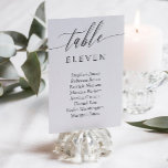 Delicate Calligraphy Table Number Guest Names<br><div class="desc">Elegant table cards in black and white with a delicate calligraphy script. Add the names of your wedding guests!</div>