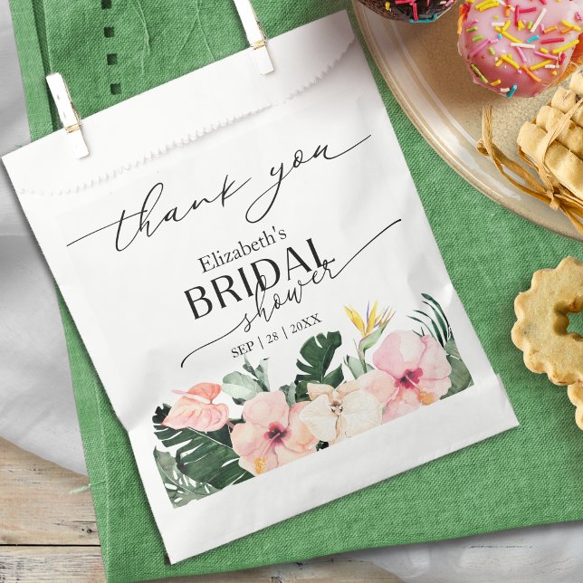 Delicate Calligraphy | Thank You Bridal Shower Favor Bag (Creator Uploaded)