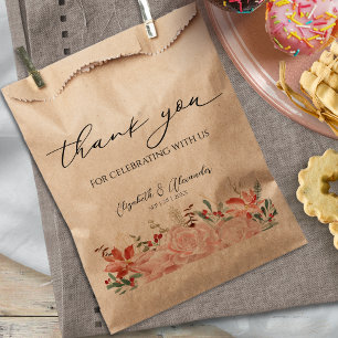 Delicate Calligraphy Thank You Wedding Favor Bag