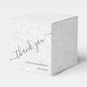 Delicate Calligraphy Thank You Wedding Favor Boxes