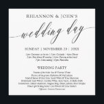 Delicate Calligraphy Wedding Day Program<br><div class="desc">An elegant wedding day schedule with elegant fonts and a delicate calligraphy script. Add your schedule and the names of your wedding party! Clean,  simple,  timeless,  and elegant.</div>