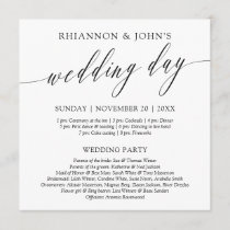 Delicate Calligraphy Wedding Day Program