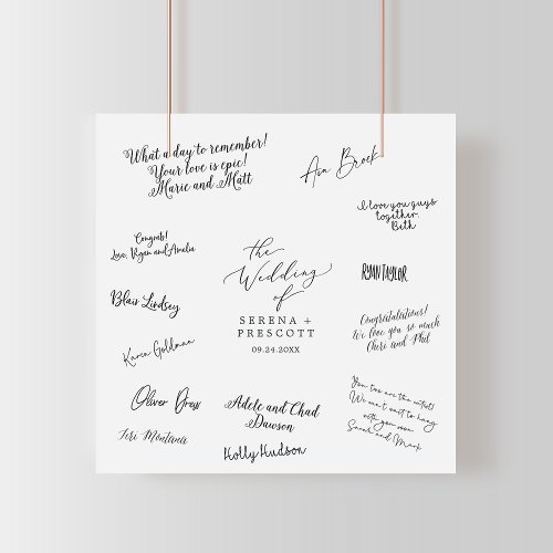 Delicate Calligraphy Wedding Guest Signing Poster