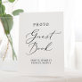 Delicate Calligraphy Wedding Photo Guest Book Pedestal Sign